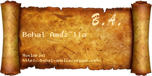 Behal Amália névjegykártya