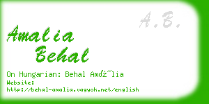 amalia behal business card